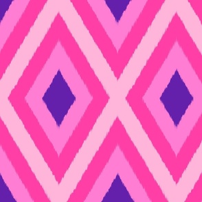 (M) Ikat Diamonds - Pink and Purple Geometric Design  