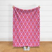 (S) Ikat Diamonds - Pink and Coral Geometric Design  V1