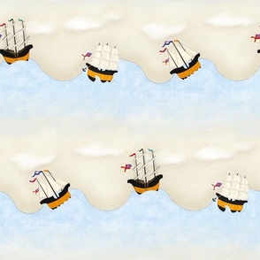 Ships on the Rolling Sea (medium scale)