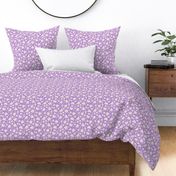 ditsy kitty cute cat kitten face tiny garden floral two color violet purple blender coordinate simple flower hand drawn child bedding fun accessories