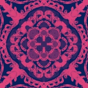 Vivid Vintage: Pink & Purple Tile Elegance, Medium