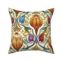 art nouveau gold tulip botanical