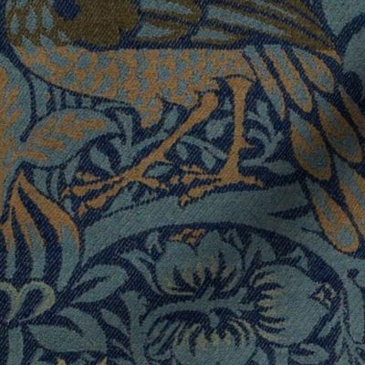 PEACOCK AND DRAGON IN VINTAGE ORIGINAL BLUE - Large