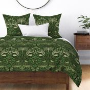 PEACOCK AND DRAGON IN GHARIAL GREEN - Large