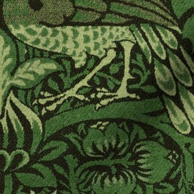 PEACOCK AND DRAGON IN GHARIAL GREEN - Large