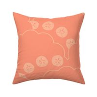 Scalloped Silver Dollars in Large Scale in Sunset Peach