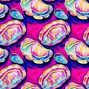 Abalone Shells in Ultra Bright Pastel Colors By kedoki in 9 x 9 inch size