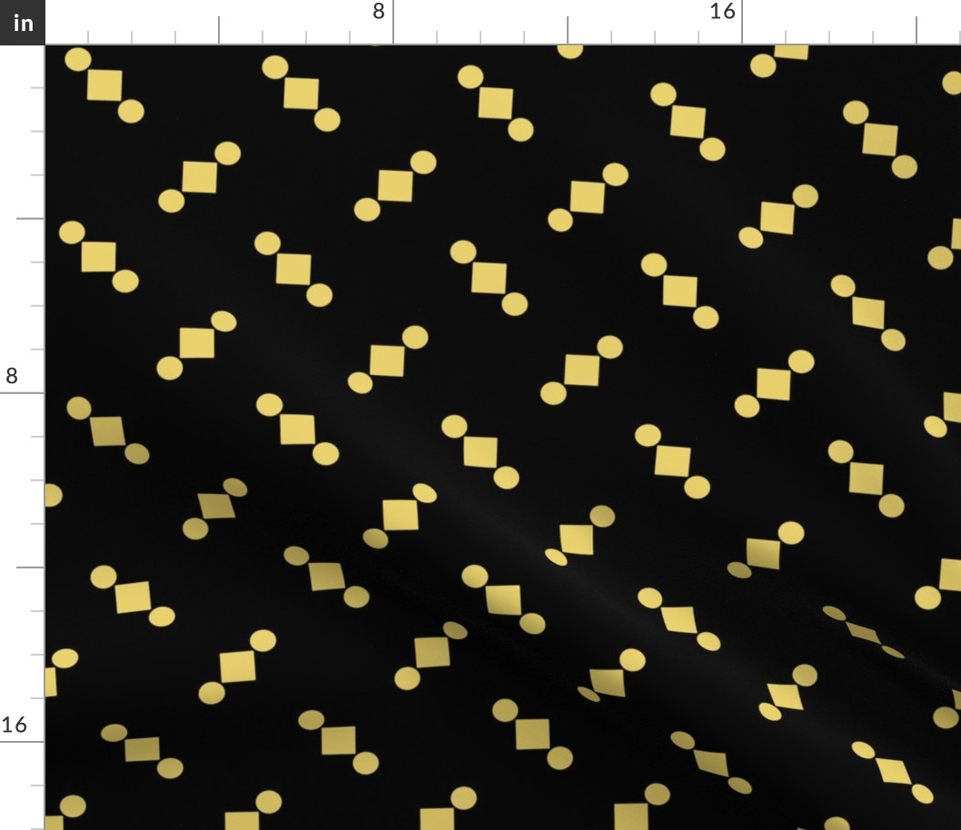 Medium-Abstract Noir Cubes in gold - BLACK SERIES