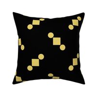 Large-Abstract Noir Cubes in gold - BLACK SERIES