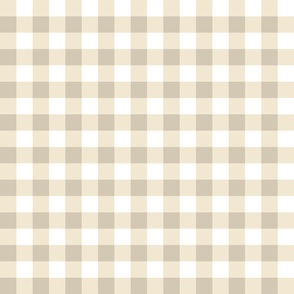 1” Taupe Gingham Check