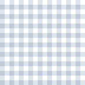 1” Blue Grey Gingham Check