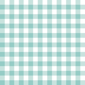 1” Spring Aqua Gingham Check