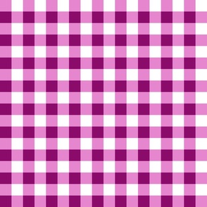 1” Raspberry Gingham Check