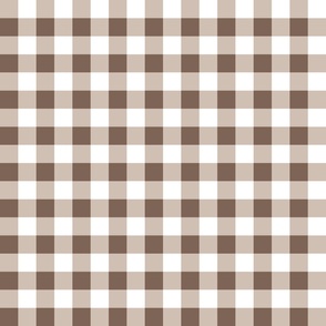 1” Chocolate Brown Gingham Check