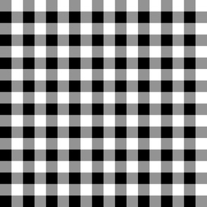 1” Black and White Gingham Check