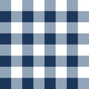 1” Navy Blue Gingham Check