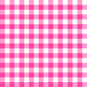 1” Hot Pink Gingham Check
