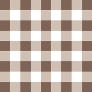 Jumbo 2” Chocolate Brown Gingham Check