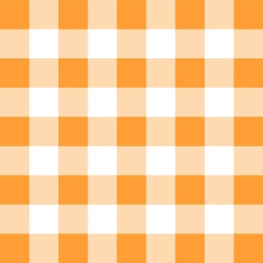 Jumbo 2” Tangerine Orange Gingham Check