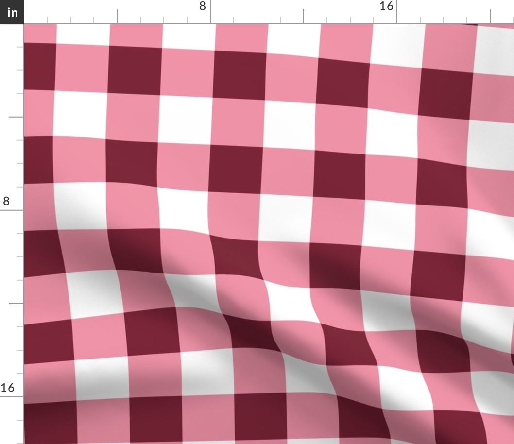 Jumbo 2” Cranberry Gingham Check