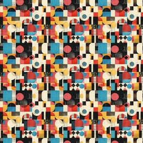 Retro Revival Abstract Collage Pattern