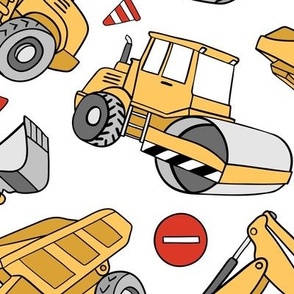 Large Scale / Construction Truck Toys / White Background