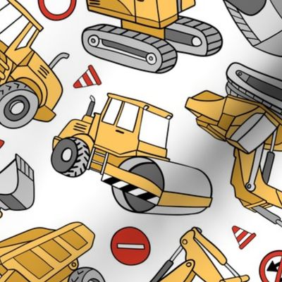 Medium Scale / Construction Truck Toys / White Background