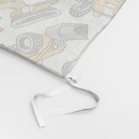 Medium Scale / Construction Truck Toys / White Background