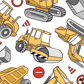 Medium Scale / Construction Truck Toys / White Background