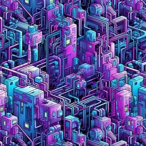 Cyberpunk Metropolis Isometric