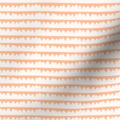 Modern Wavy Zig Zag lines in Peach Fuzz and Cream