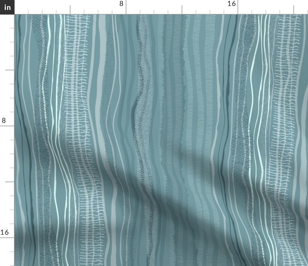 Wavy textured stripes Blue Large