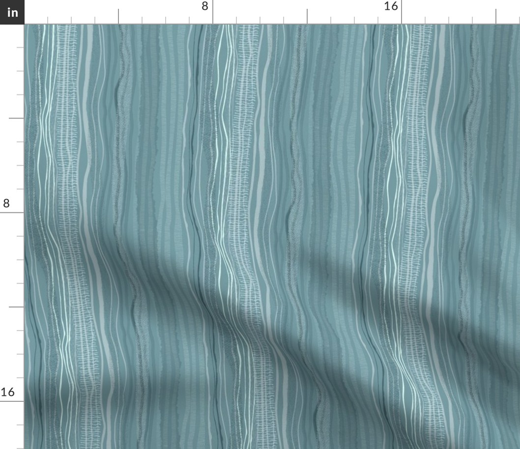 Wavy textured stripes Blue Medium