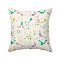 ocean beauties - Vibrant colourful mermaids and florals 