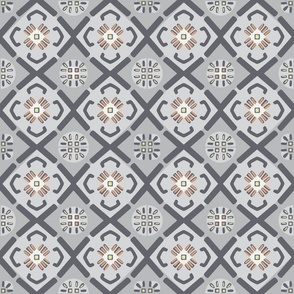 Cute Geometric Tile Pattern on Light Grey