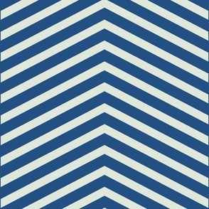 Chevron Pattern | Big Version | simple two-tone Chevron | Blue Geometric Stripes on Cream Colored Background