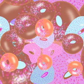 Donuts  - Iced Donuts - Pink Donuts, Strawberry Donuts, Glazed Donuts, OrangeDonuts, White blue donutss