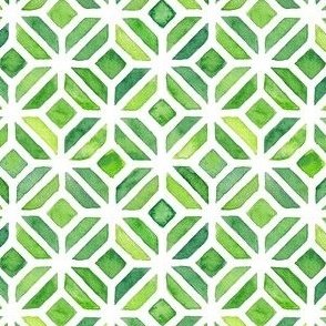 Green watercolor geometric pattern