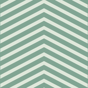 Chevron Pattern | Big Version | simple two-tone Chevron | Mint Geometric Stripes on Cream Colored Background