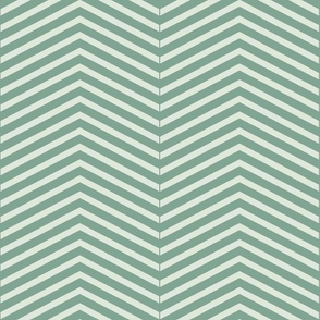 Chevron Pattern | Medium Version | simple two-tone Chevron | Mint Geometric Stripes on Cream Colored Background