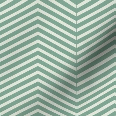 Chevron Pattern | Small Version | simple two-tone Chevron | Mint Geometric Stripes on Cream Colored Background