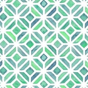 Mint green watercolor geometric pattern