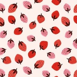 STRAWBERRIES -5 IN - PINK AND RED
