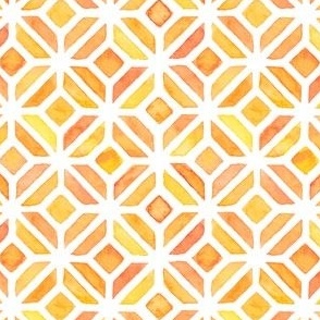 Orange watercolor geometric pattern