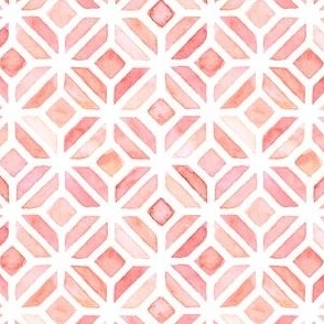 Pink watercolor geometric pattern