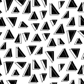 Neutral Geometric Triangle Shapes in Black on a White Background 
