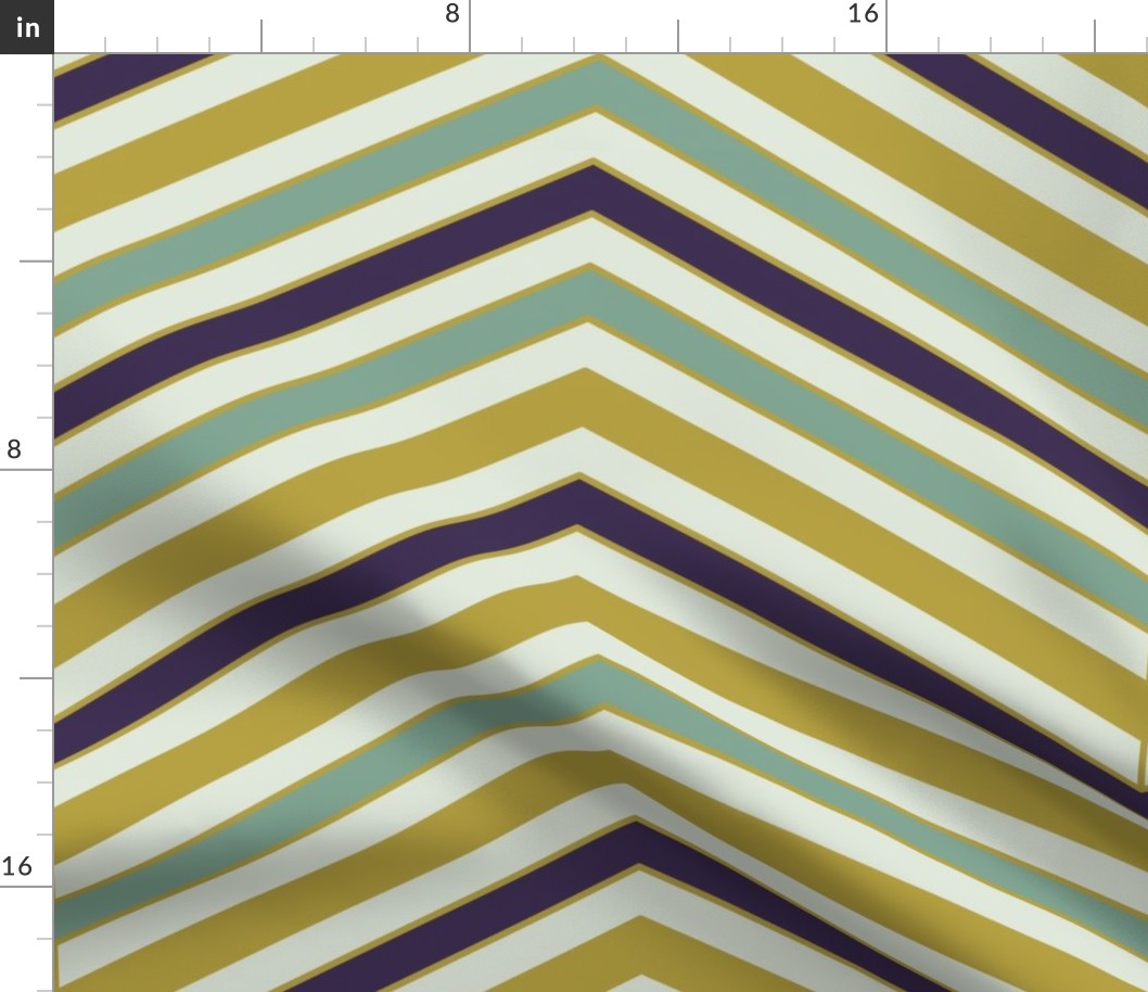 Chevron Pattern | Big Version | simple multi-colored Chevron | Geometric Stripes on Cream Colored Background