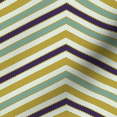 Chevron Pattern | Medium Version | simple multi-colored Chevron | Geometric Stripes on Cream Colored Background