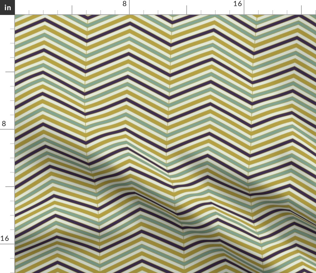 Chevron Pattern | Small Version | simple multi-colored Chevron | Geometric Stripes on Cream Colored Background