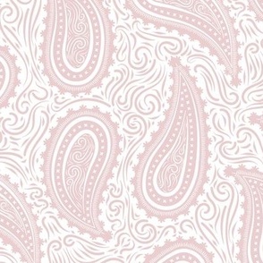 Western paisley in light dusty rose and white. Large scale 
